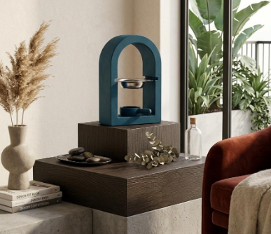 Quemador arco azul con vela